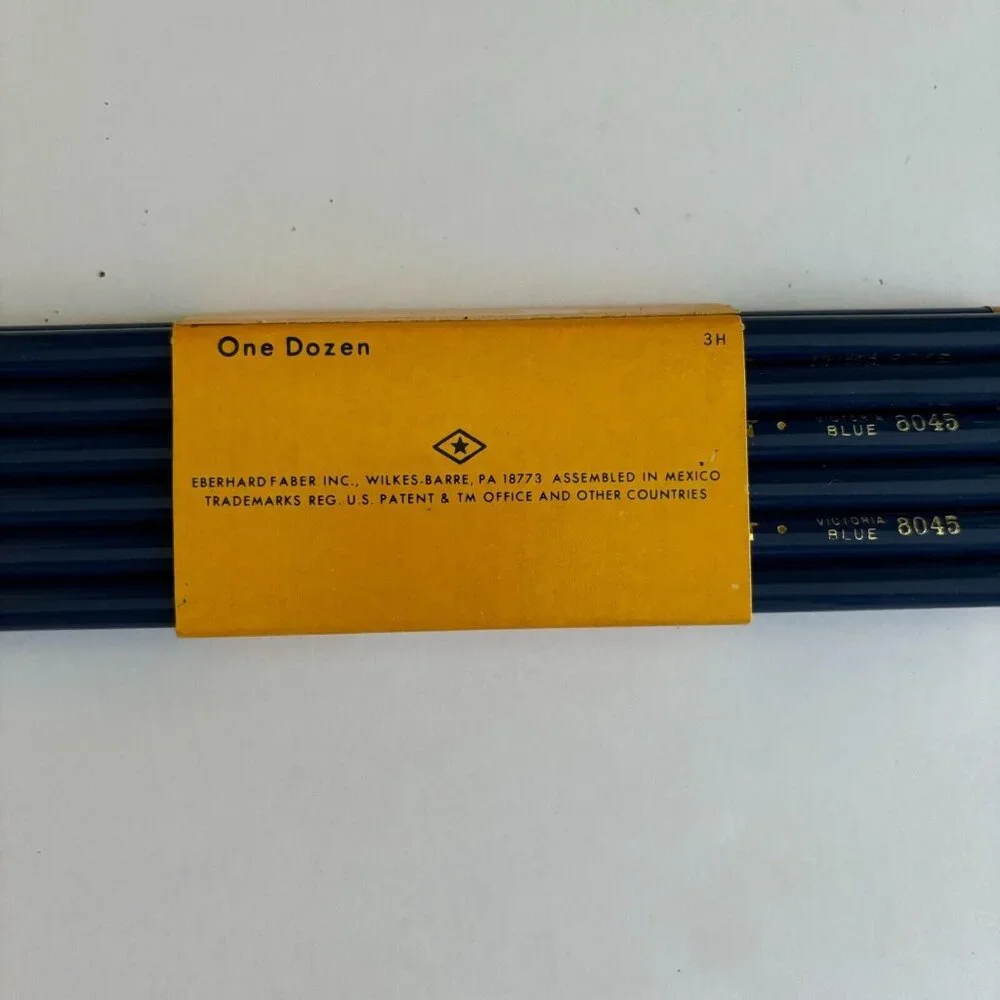 Vintage Eberhard Faber Design 12 Pack 3H Colored Pencils Victoria Blue 8045 NOS - Picture 4 of 4